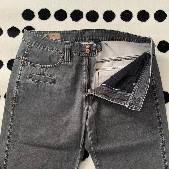 Buffalo David Bitton Relaxed Straight Leg Y2K Faded Black Jeans - Picture 3 of 13